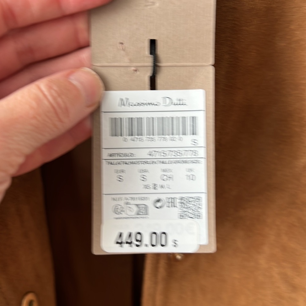 Massimo Dutti NWT Suede Leather Bomber Jacket With Gold Buttons. Size Small. - Picture 4 of 16